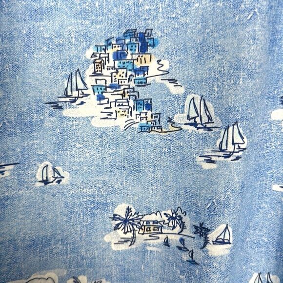 Mirto Spain Button Down Shirt Blue Cotton Nautical Print Size Men’s XXL NWOT - Picture 10 of 15